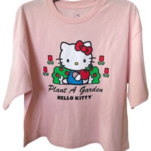 Sanrio Hello Kitty Plant A Garden Shirt Pink NWOT Large